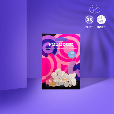 STALEKS Disposable white files for pedicure disc PODODISC XS EXPERT 80 grit (50 pcs) — product photo