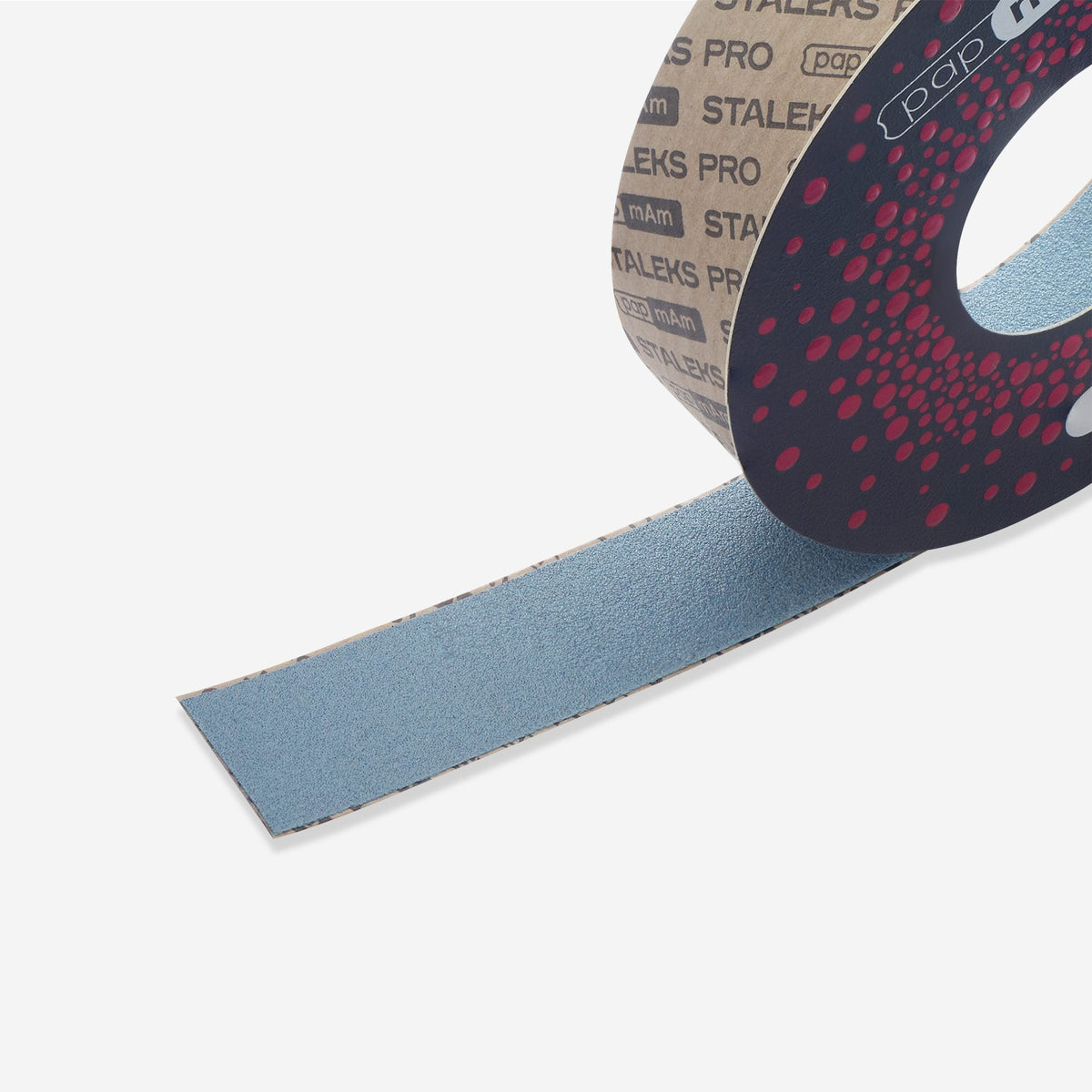 STALEKS EXCLUSIVE ATSClux-150 papmAm refill roll, 150 grit — abrasive tape and paper sleeve detail