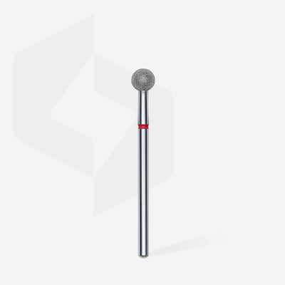 STALEKS FA01R050 — Diamond nail drill bit ball red head EXPERT diameter 5 mm — full-tool view