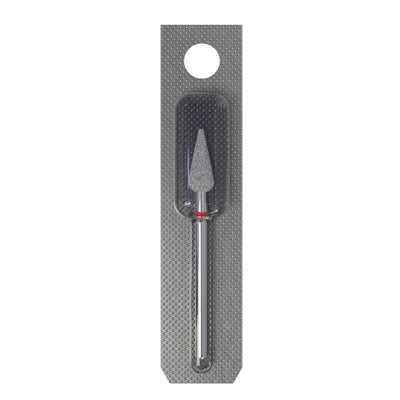 STALEKS FA100R050/12 — Diamond nail drill bit pointed pear red EXPERT head diameter 5 mm / working part 12 mm — single-bit packaging