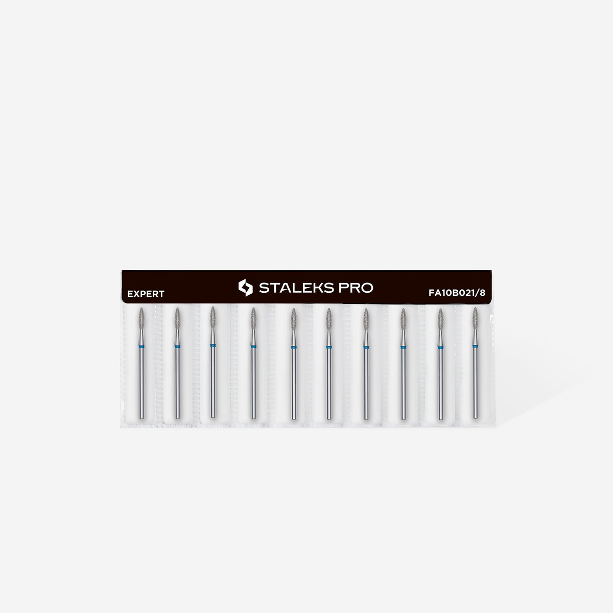 STALEKS FA10B021/8 — Diamond nail drill bit flame blue EXPERT head diameter 2,1 mm / working part 8 mm — official view 3