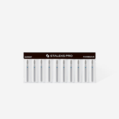 STALEKS FA10B021/8 — Diamond nail drill bit flame blue EXPERT head diameter 2,1 mm / working part 8 mm — official view 3