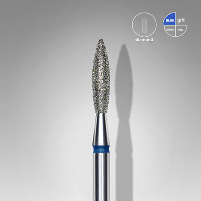 STALEKS FA10B023/10 — Diamond nail drill bit flame blue EXPERT head diameter 2,3 mm / working part 10 mm — official view 1