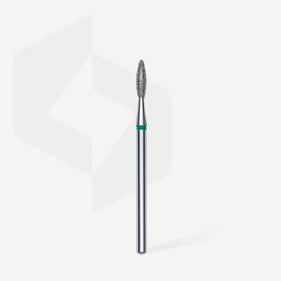 STALEKS FA10G021/8 — Diamond nail drill bit flame green head EXPERT diameter 2,1 mm / working part 8 mm — full-tool view
