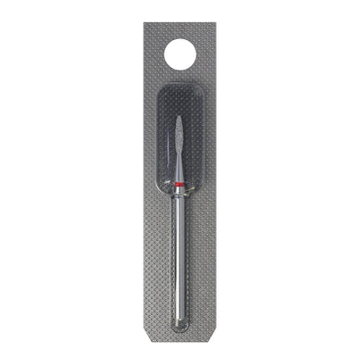 STALEKS FA10R016/8 — Diamond nail drill bit flame red head EXPERT diameter 1,6 mm / working part 8 mm — single-bit packaging