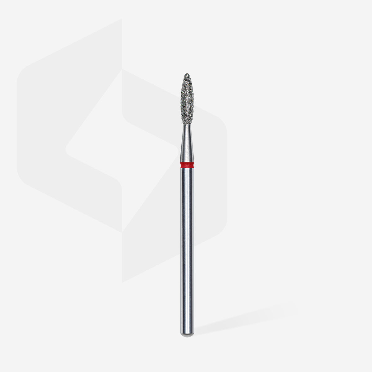 STALEKS FA10R021/8 — Diamond nail drill bit flame red EXPERT head diameter 2,1 mm / working part 8 mm — official view 2