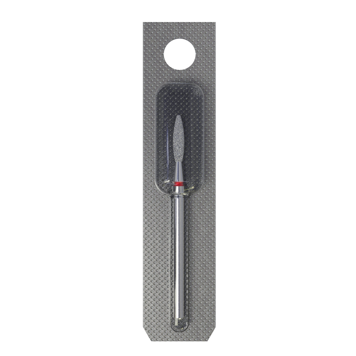 STALEKS FA10R023/10 — Diamond nail drill bit flame red head EXPERT diameter 2,3 mm / working part 10 mm — single-bit packaging