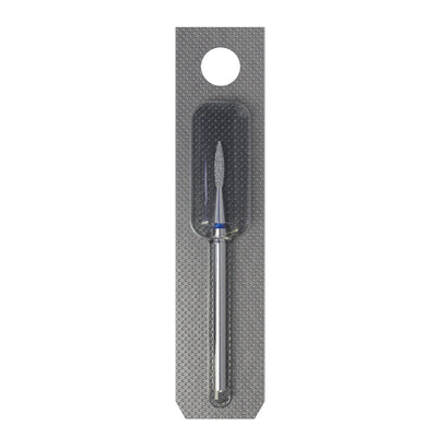 STALEKS FA11B016/8 — Diamond nail drill bit pointed flame blue head EXPERT diameter 1,6 mm / working part 8 mm — single-bit packaging