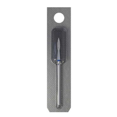 STALEKS FA11B018/8 — Diamond nail drill bit pointed flame blue EXPERT head diameter 1,8 mm / working part 8 mm — single-bit packaging