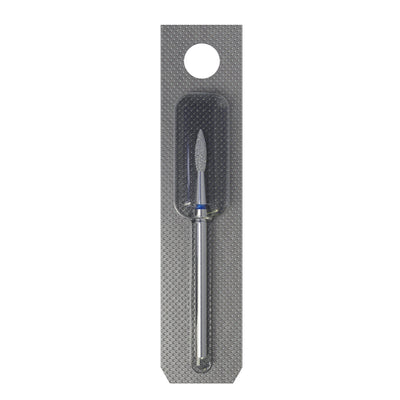 STALEKS FA11B021/8 — Diamond nail drill bit pointed flame blue head EXPERT diameter 2,1 mm / working part 8 mm — single-bit packaging