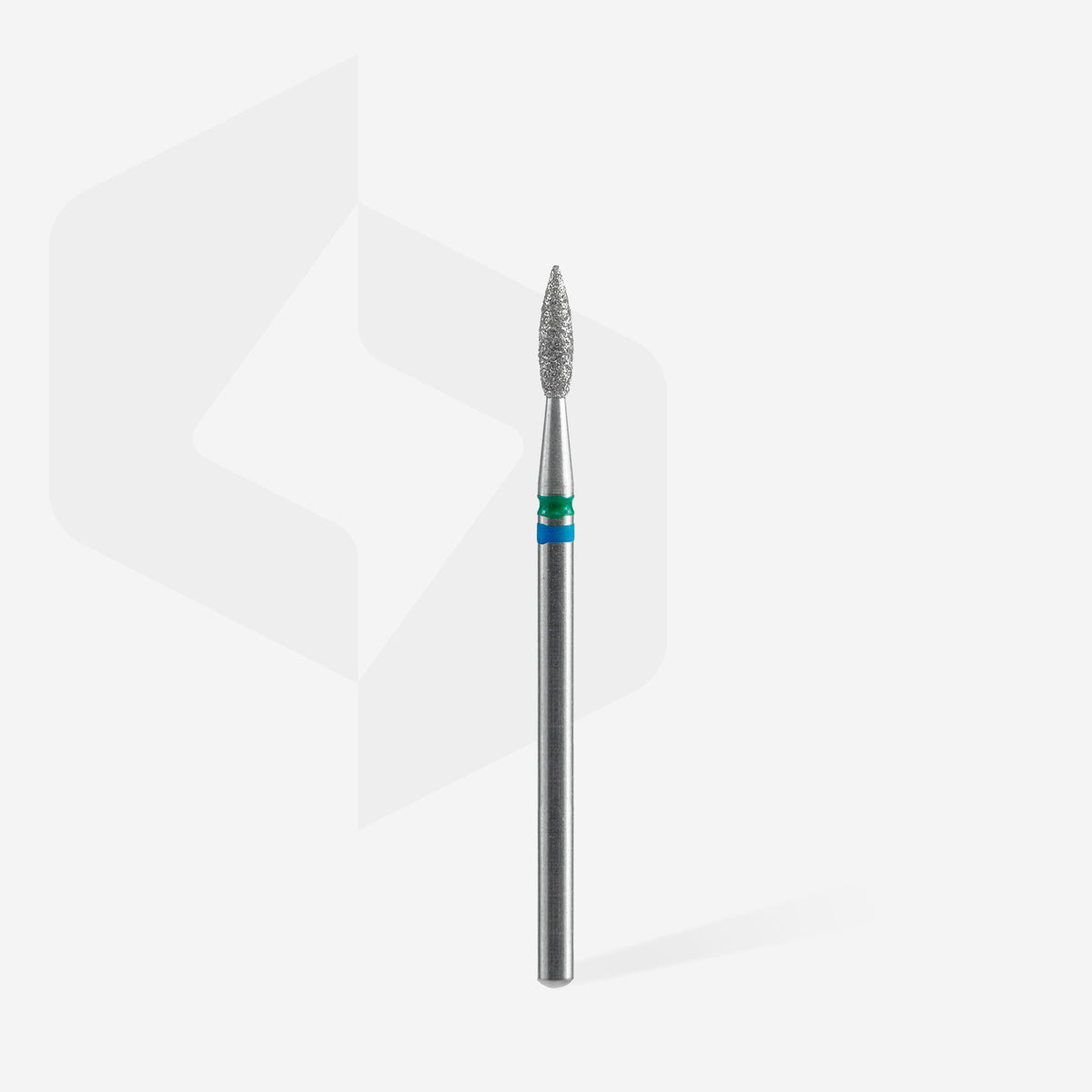 STALEKS FA11BG021/8 — Diamond nail drill bit DUO flame blue-green EXPERT head diameter 2,1 mm / working part 8 mm — official view 2