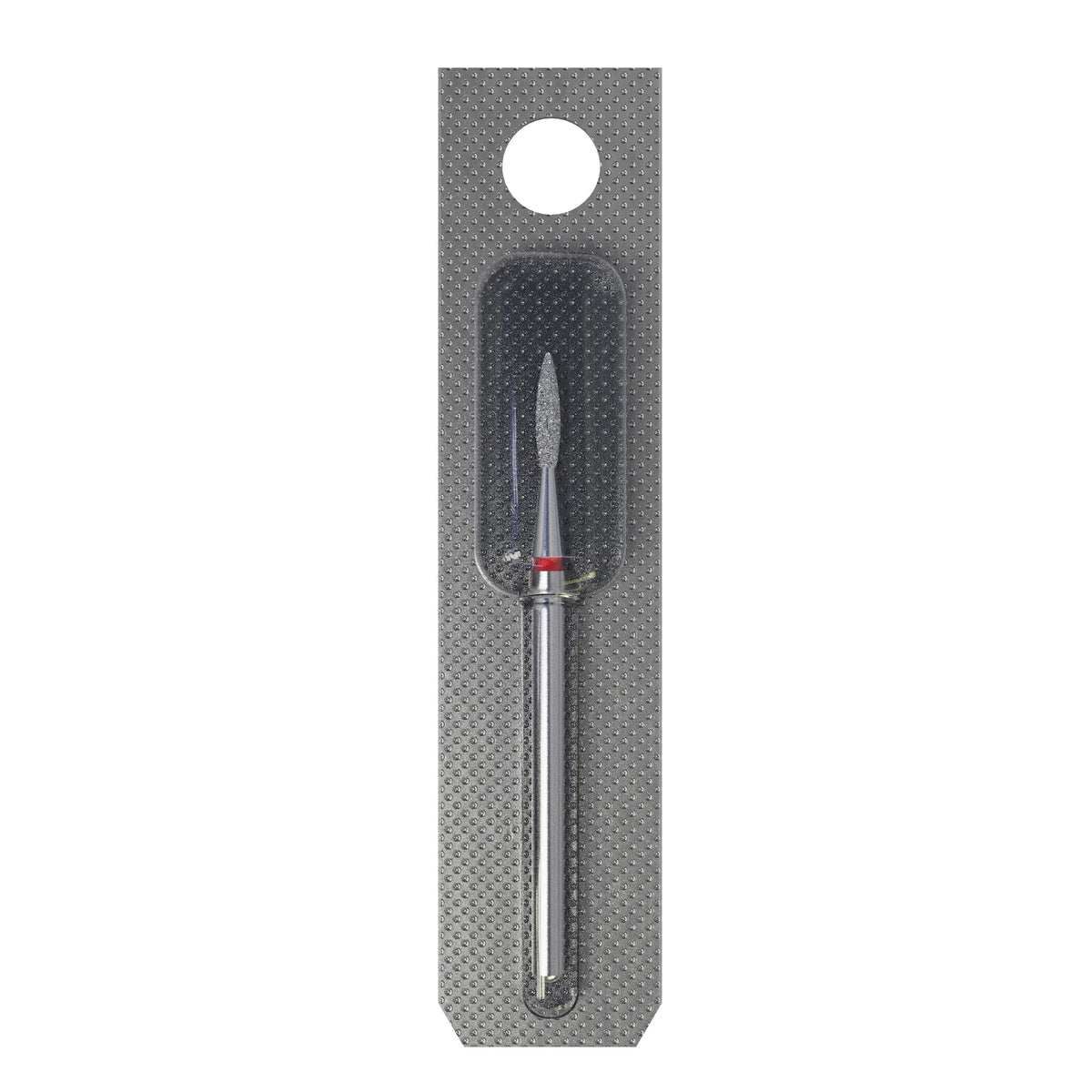 STALEKS FA11R016/8 — Diamond nail drill bit pointed flame red head EXPERT diameter 1,6 mm / working part 8 mm — single-bit packaging