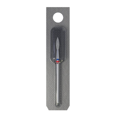 STALEKS FA11RB021/8 — Diamond nail drill bit DUO flame red-blue EXPERT head diameter 2,1 mm / working part 8 mm — single-bit packaging