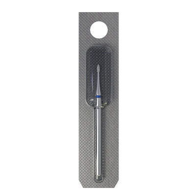 STALEKS FA12B010/3 — Diamond nail drill bit flame mini blue EXPERT head diameter 1 mm / working part 3 mm — single-bit packaging