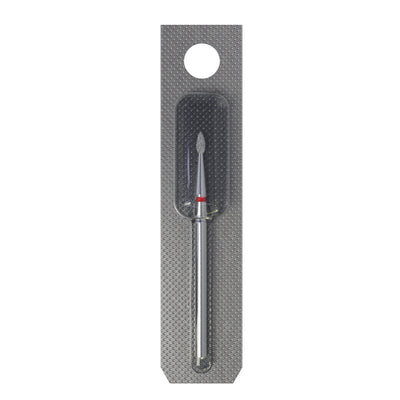 STALEKS FA40R016/4 — Diamond nail drill bit drop red head EXPERT diameter 1,6 mm / working part 4 mm — single-bit packaging