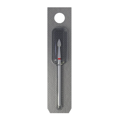 STALEKS FA40R023/5 — Diamond nail drill bit drop red head EXPERT diameter 2,3 mm / working part 5 mm — single-bit packaging