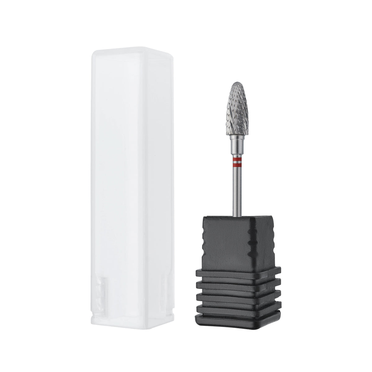 STALEKS FT91R060/14 — Carbide nail drill bit for left-handed users corn red EXPERT diameter 6 mm / working part 14 mm — single-bit case