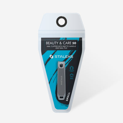 STALEKS KBC-50 — Nail clipper small with matte handle and nail file BEAUTY & CARE 50 — retail packaging