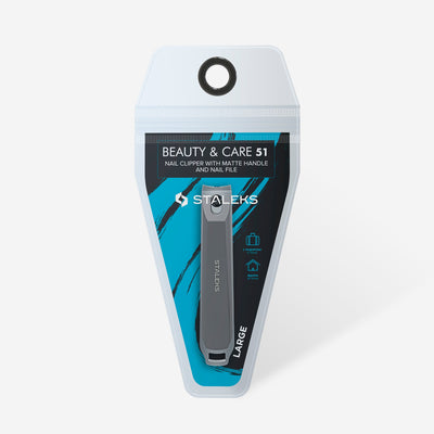STALEKS KBC-51 — Nail clipper large with matte handle and nail file BEAUTY & CARE 51 — retail packaging