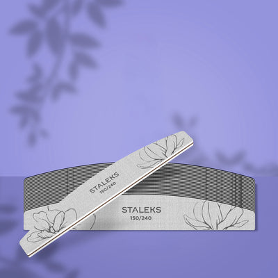 STALEKS NFE-40-150/240-25 — Crescent mineral nail file, 150/240 grit — official view 1