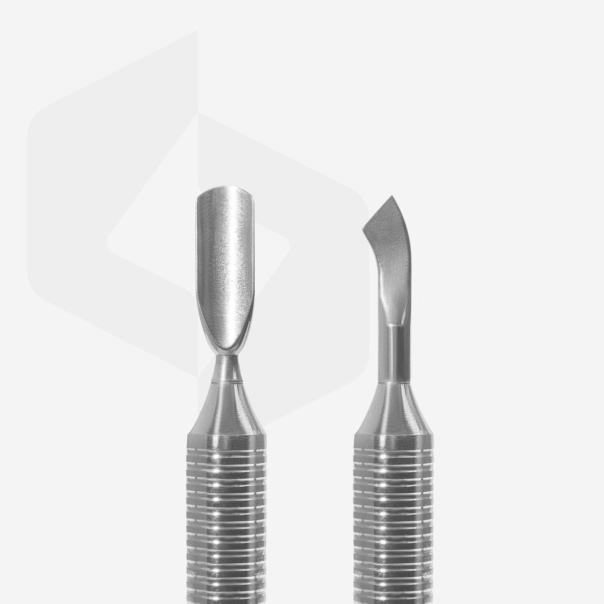 STALEKS PE-100/4.2 — Hollow manicure pusher EXPERT 100 TYPE 4.2 (rounded narrow pusher and bent blade) — official view 2
