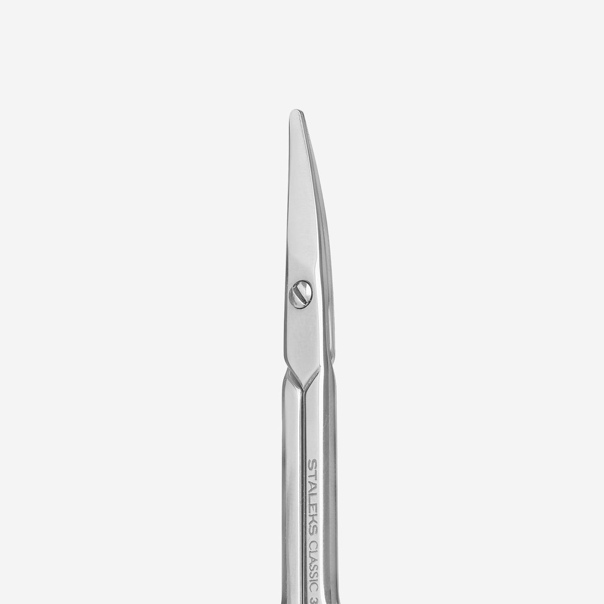 Close-up of SC-32/1 children's nail scissors with rounded blade tips