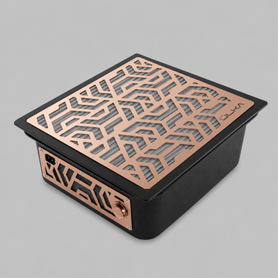 ULKA Premium Built-In Dust Collector — Black body, Rose Gold grid