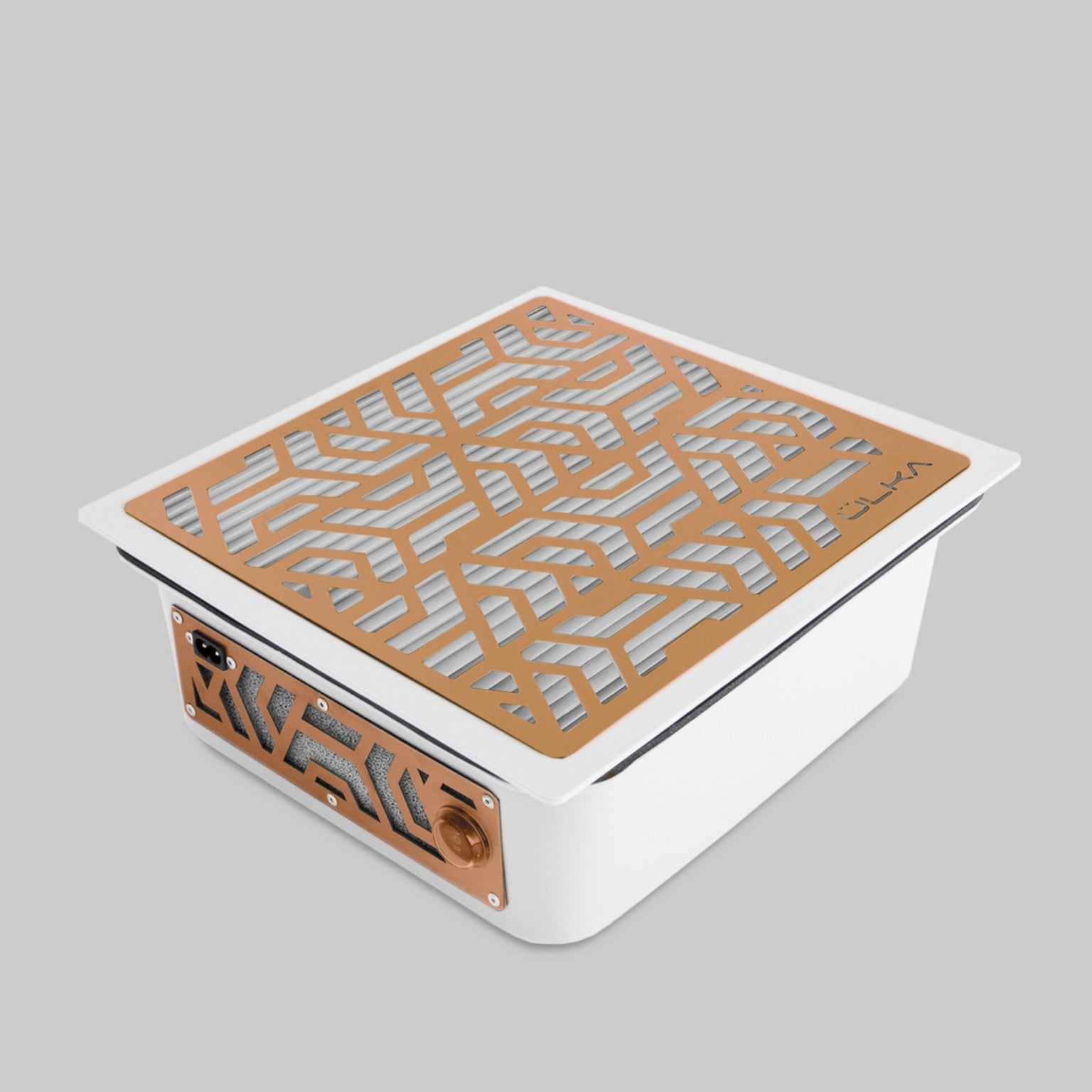 ULKA Premium Built-In Dust Collector — White body, Rose Gold grid