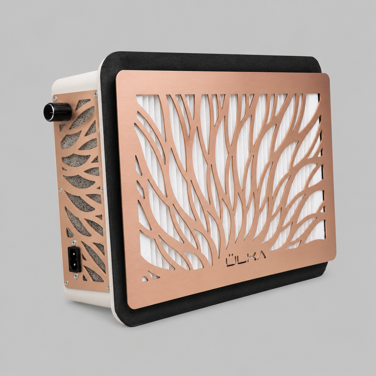 ULKA Tornado Built-In Dust Collector — White body, Rose Gold grid