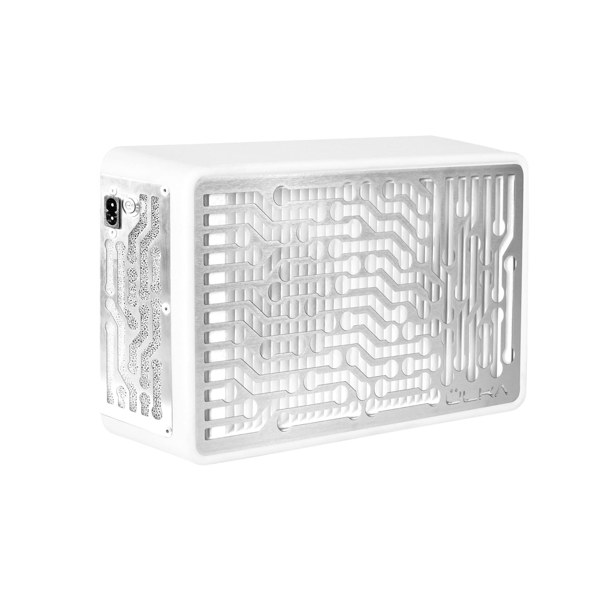 ULKA Nano white with silver grille — upright view