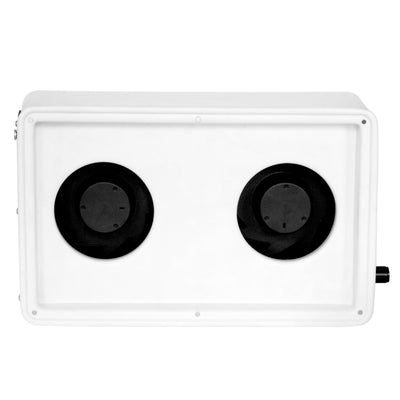 ULKA Nano white — twin fans with grille and filter removed