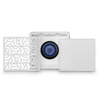 ULKA Premium Tabletop white — grille and HEPA filter removed